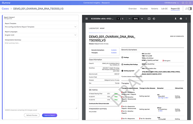 screenshot of Streamlined Reporting