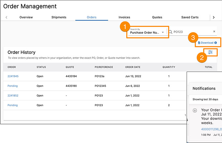 下载您的Illumina订单历史记录